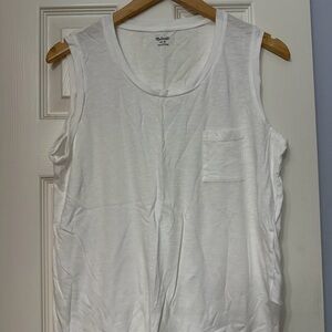 Madewell White Tank Top with Pocket